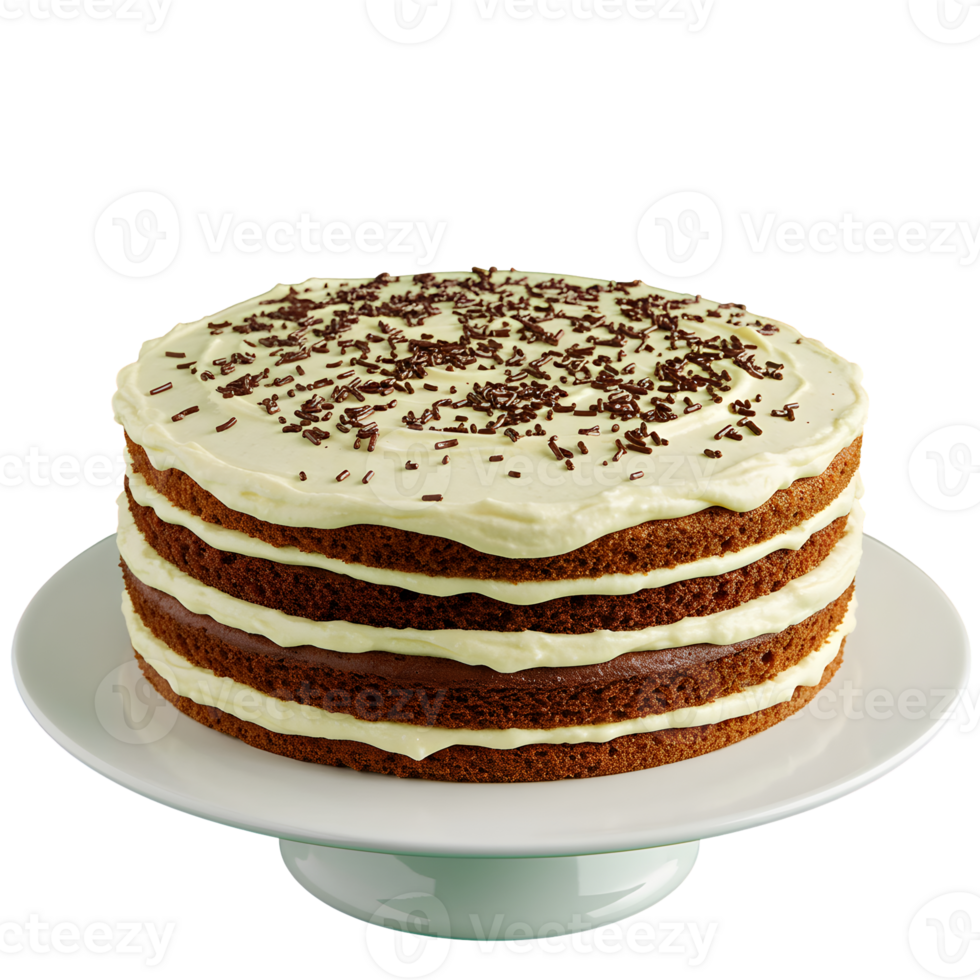 Layered Vanilla Cake with Chocolate Sprinkles png
