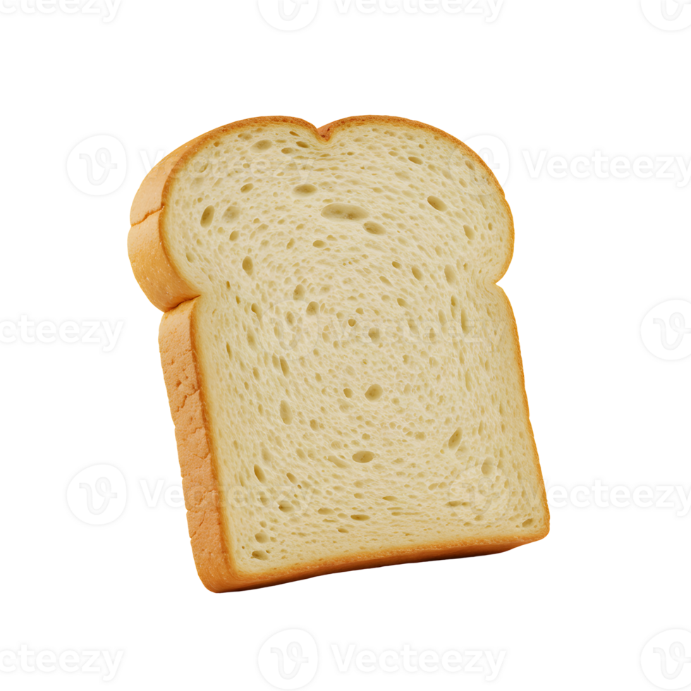 Single Slice of Golden Brown Wheat Bread on Transparent Background png