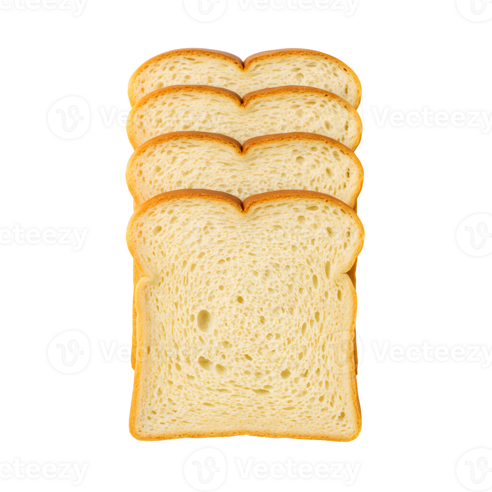 Sliced White Bread on Transparent Background png