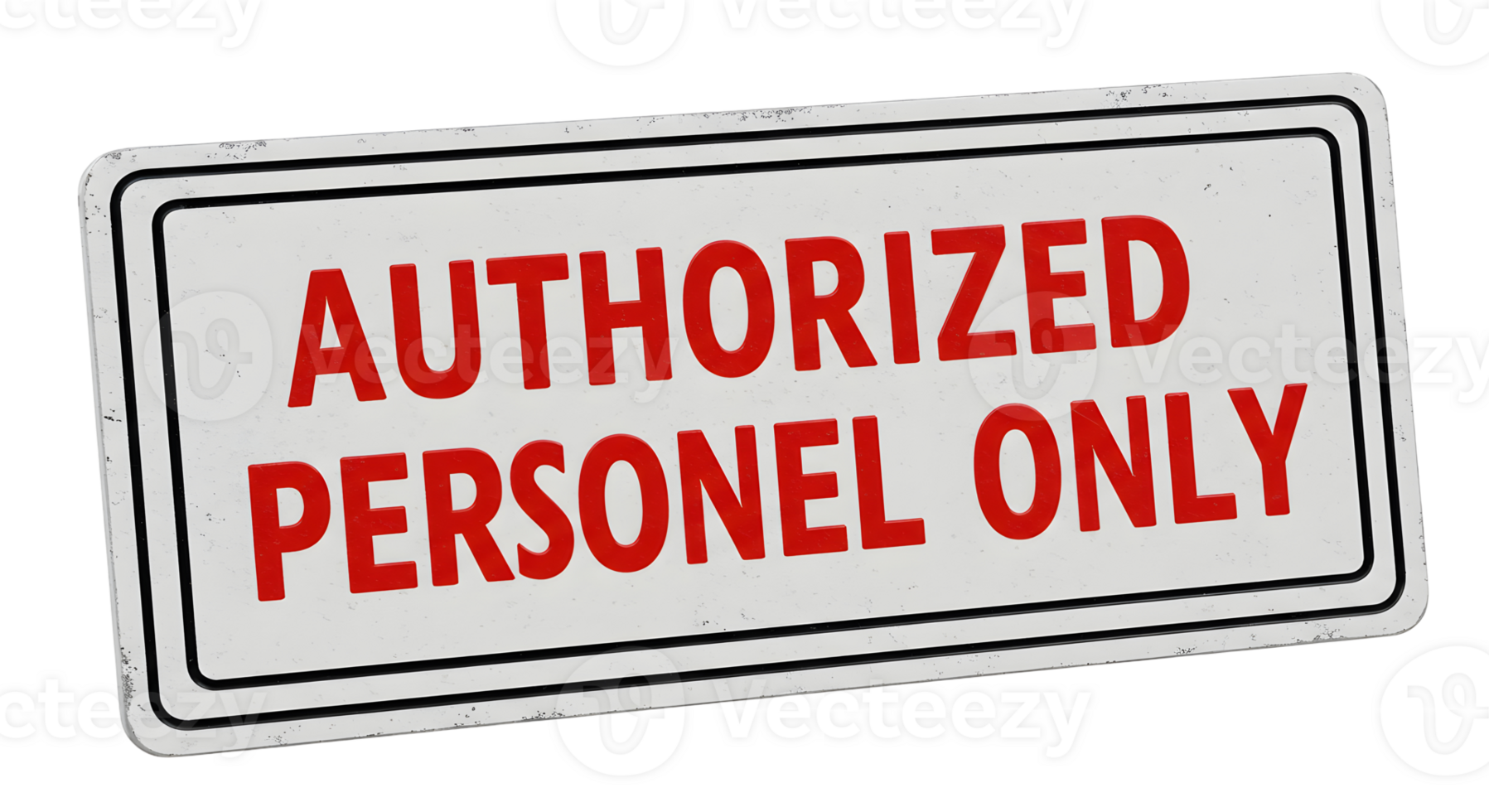 Authorized Personnel Only Red Text on Gray Rectangular Label png