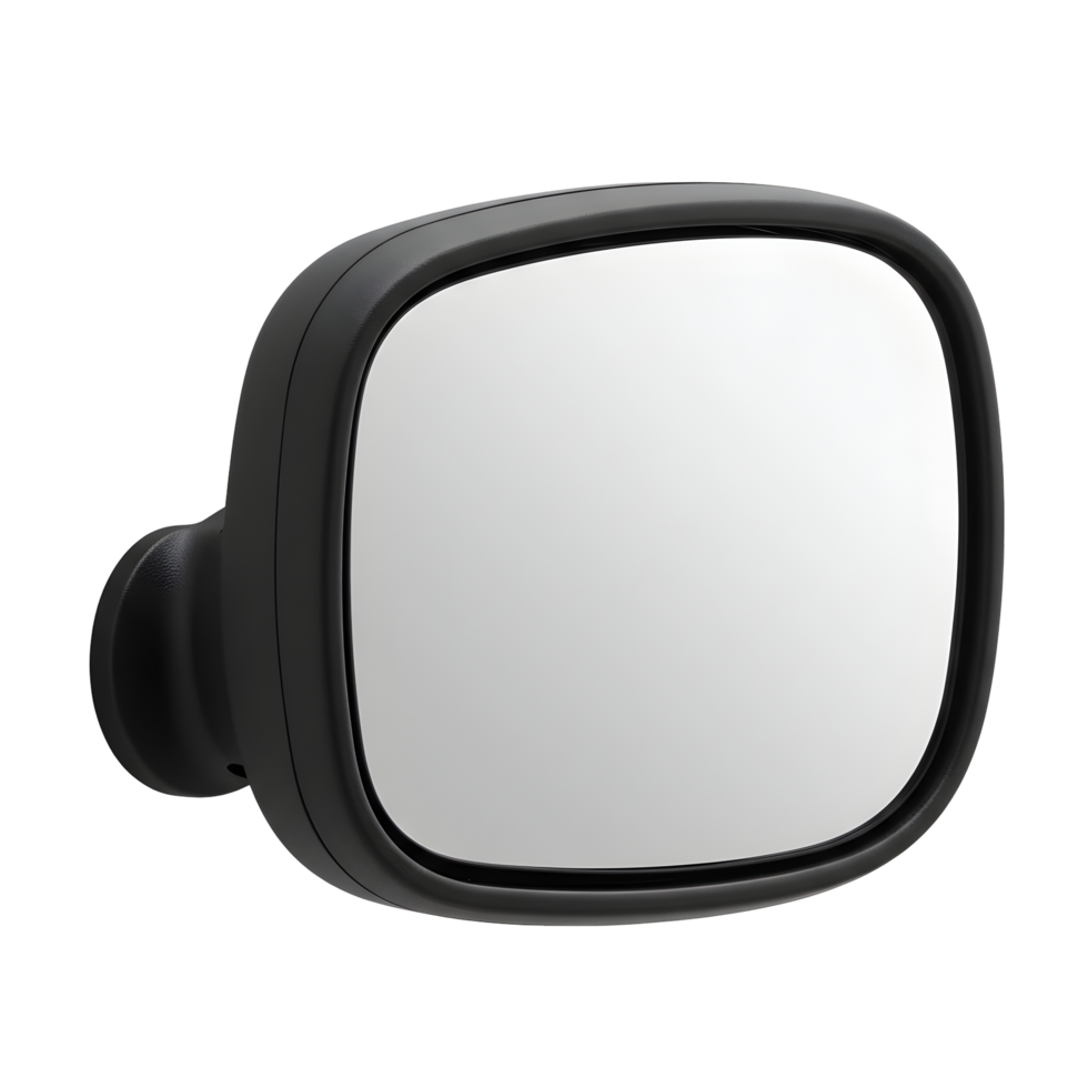 Black Square Convex Mirror with Black Plastic Frame png