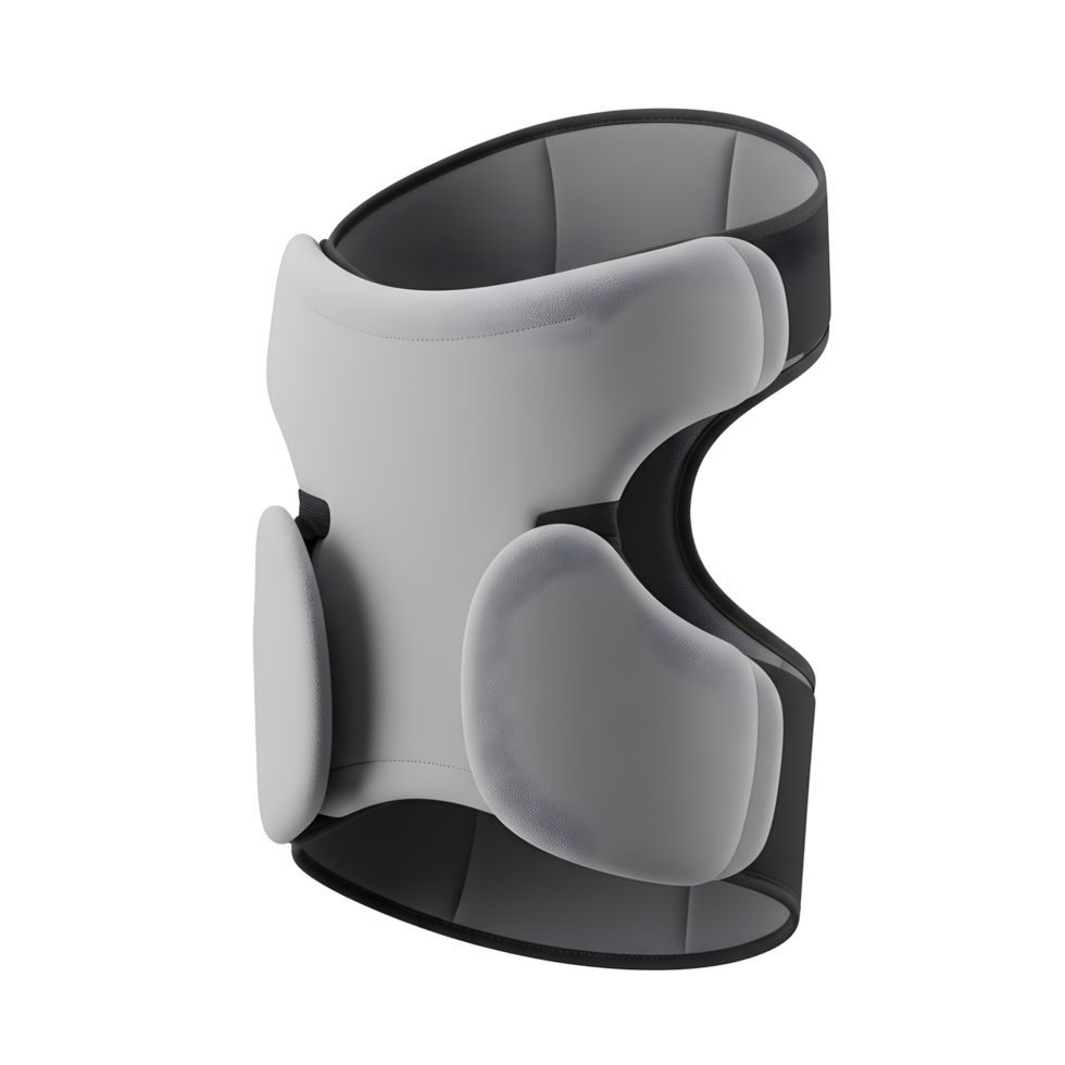Grey and White Protective Knee Pad with Foam Padding and Band png
