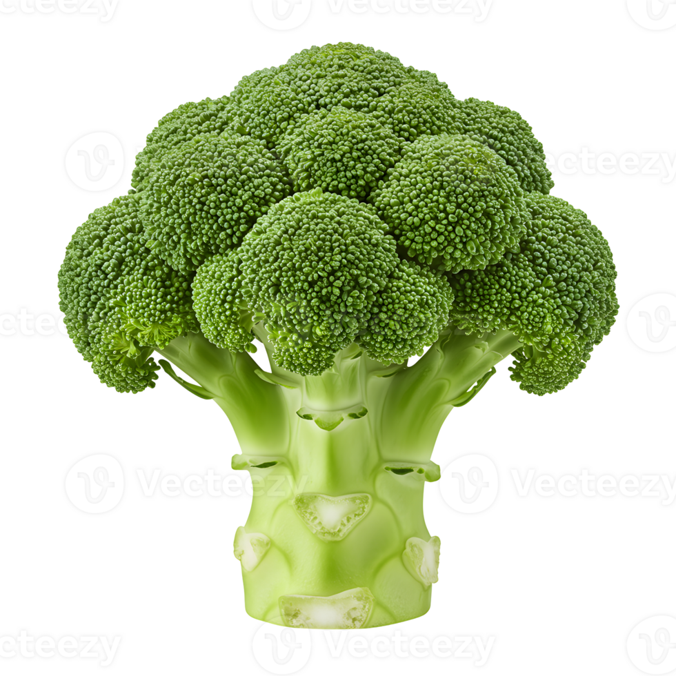 Fresh Green Broccoli Florets Isolated on Black Background png