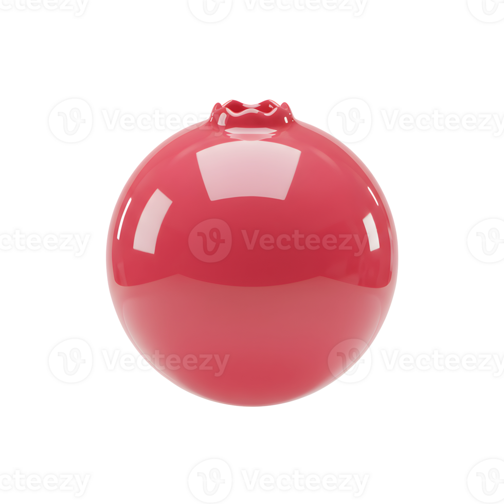 Glossy Red Berry Digital Rendering on Transparent Background png