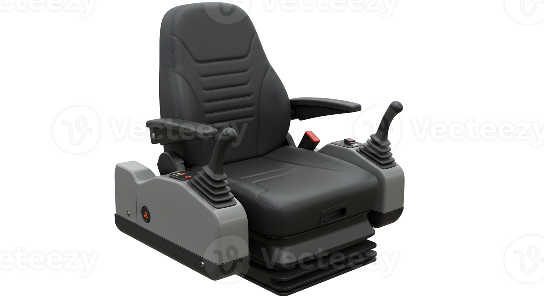 Grey and Black Industrial Operator Seat with Controls png