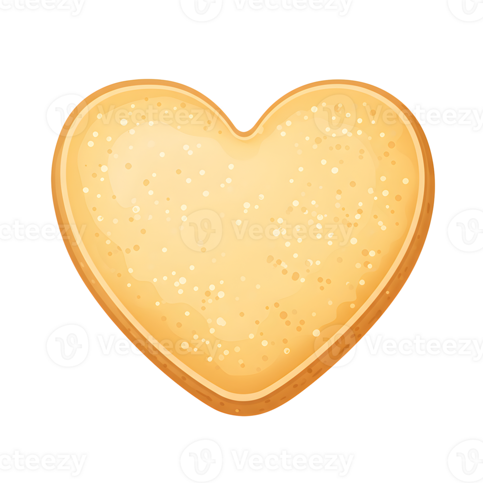 Heart Shaped Sugar Cookie on Transparent Background png