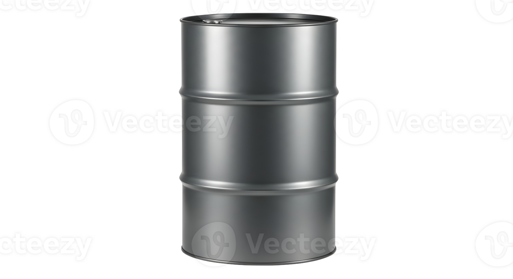 Metallic Grey Industrial Barrel on Transparent Background png