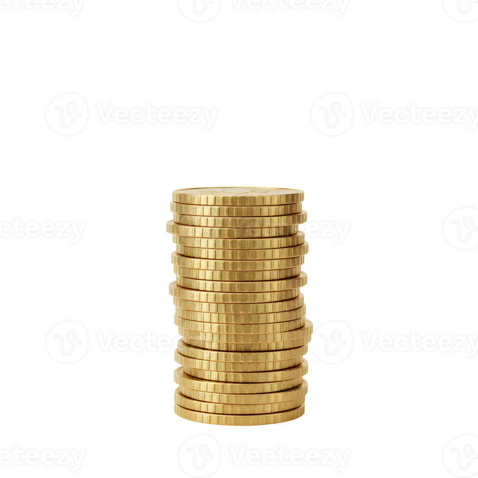 Stack of Gold Coins on Transparent Background png