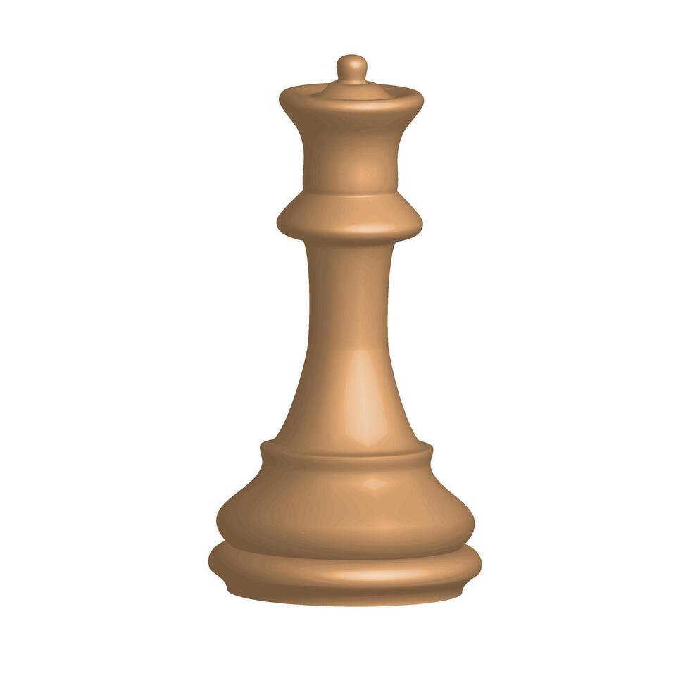 Chess Queen leadership concept icon. 3D chessboard game pawn isolated on white background art. vector