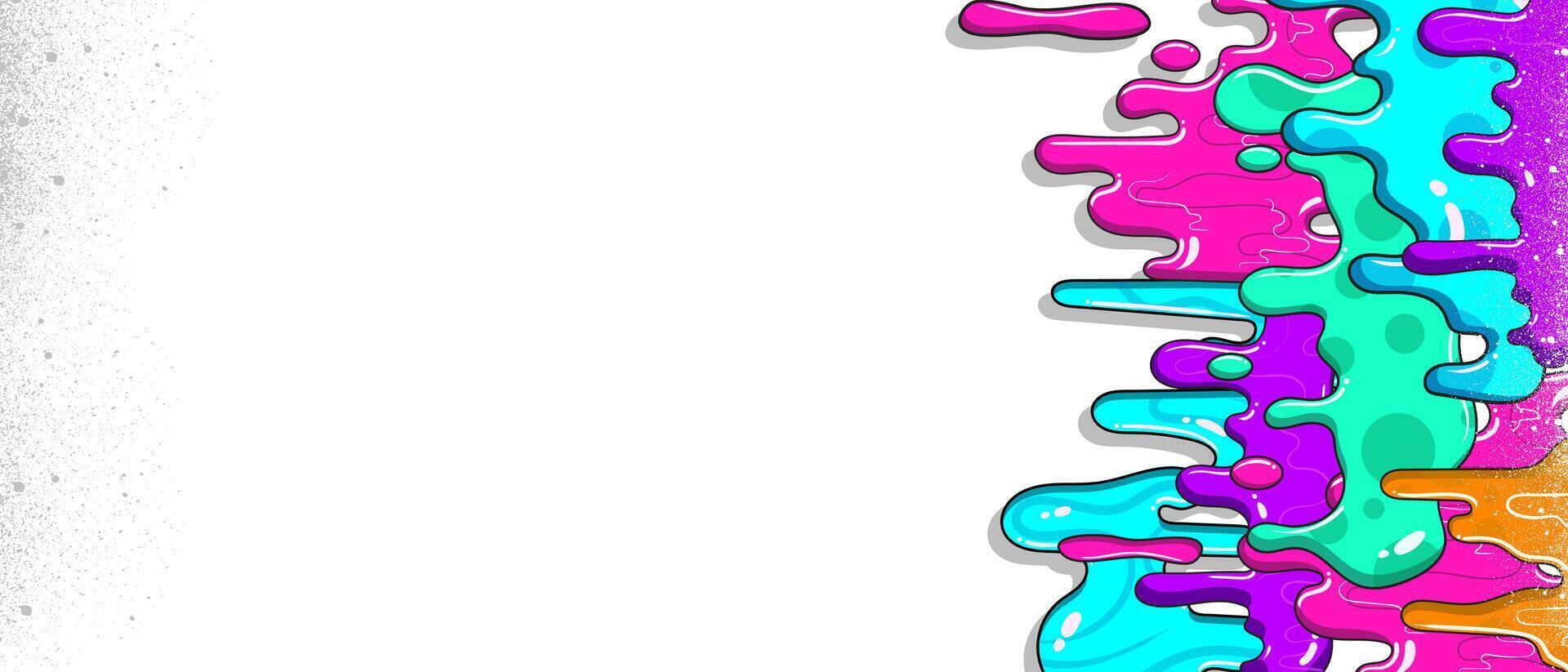 Colorful abstract slime of graffiti background in neon colors. Colorful and playful neon slime illustration vector