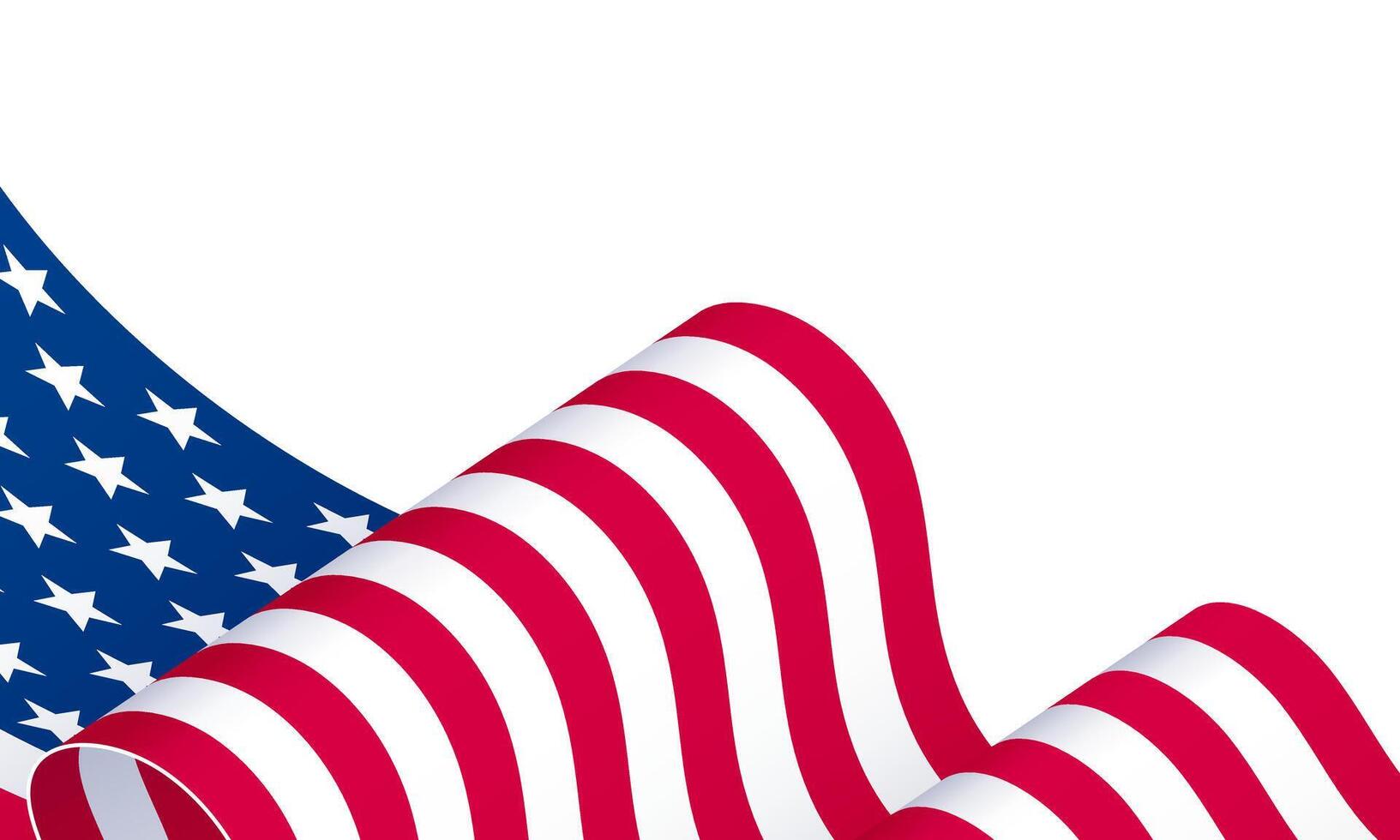 American flag background, USA flag border, US waving flag vector