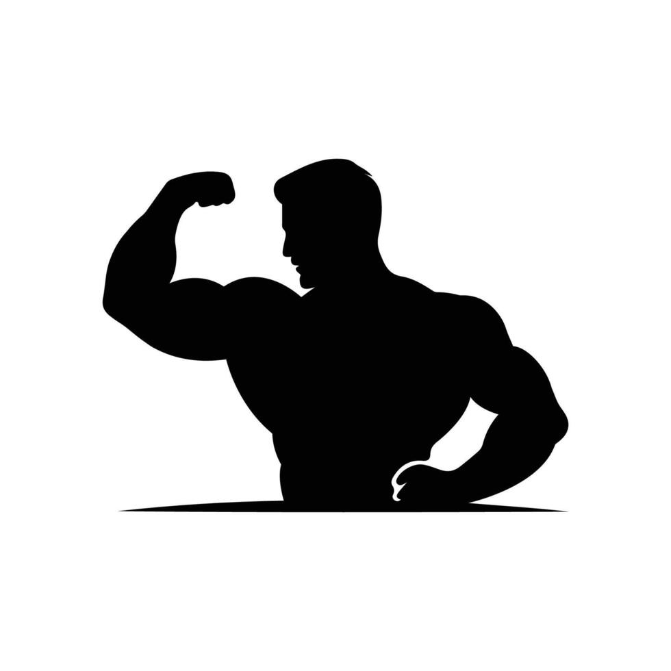 Bodybuilder man silhouette vector