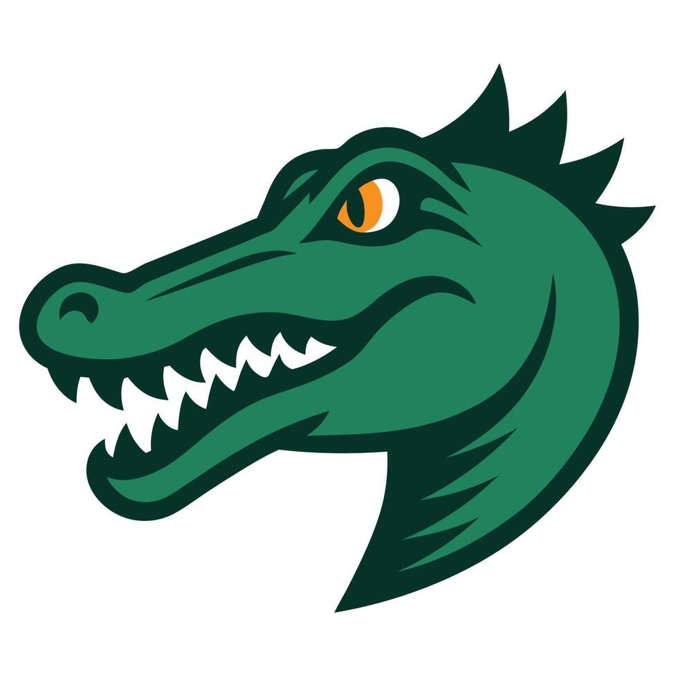 White Background Crocodile Branding vector