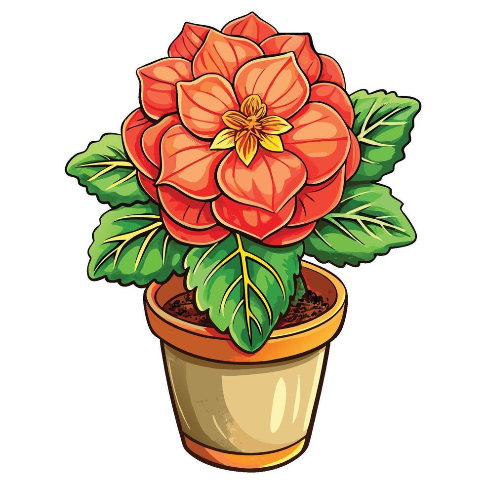 Delightful Begonia Flower Art vector