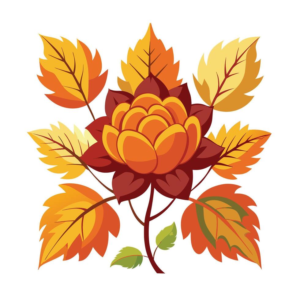 Charming Flowers in Fall Colors vector