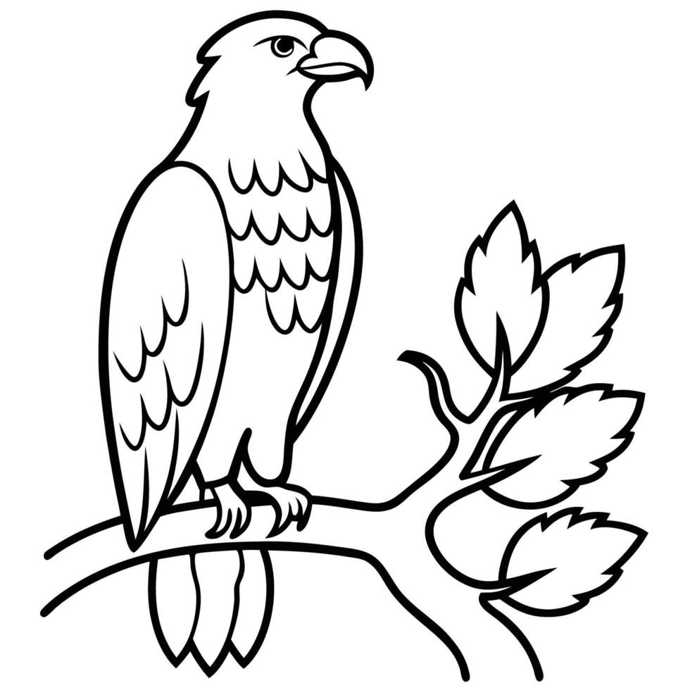 Artistic Eagle on Tree Branch vector