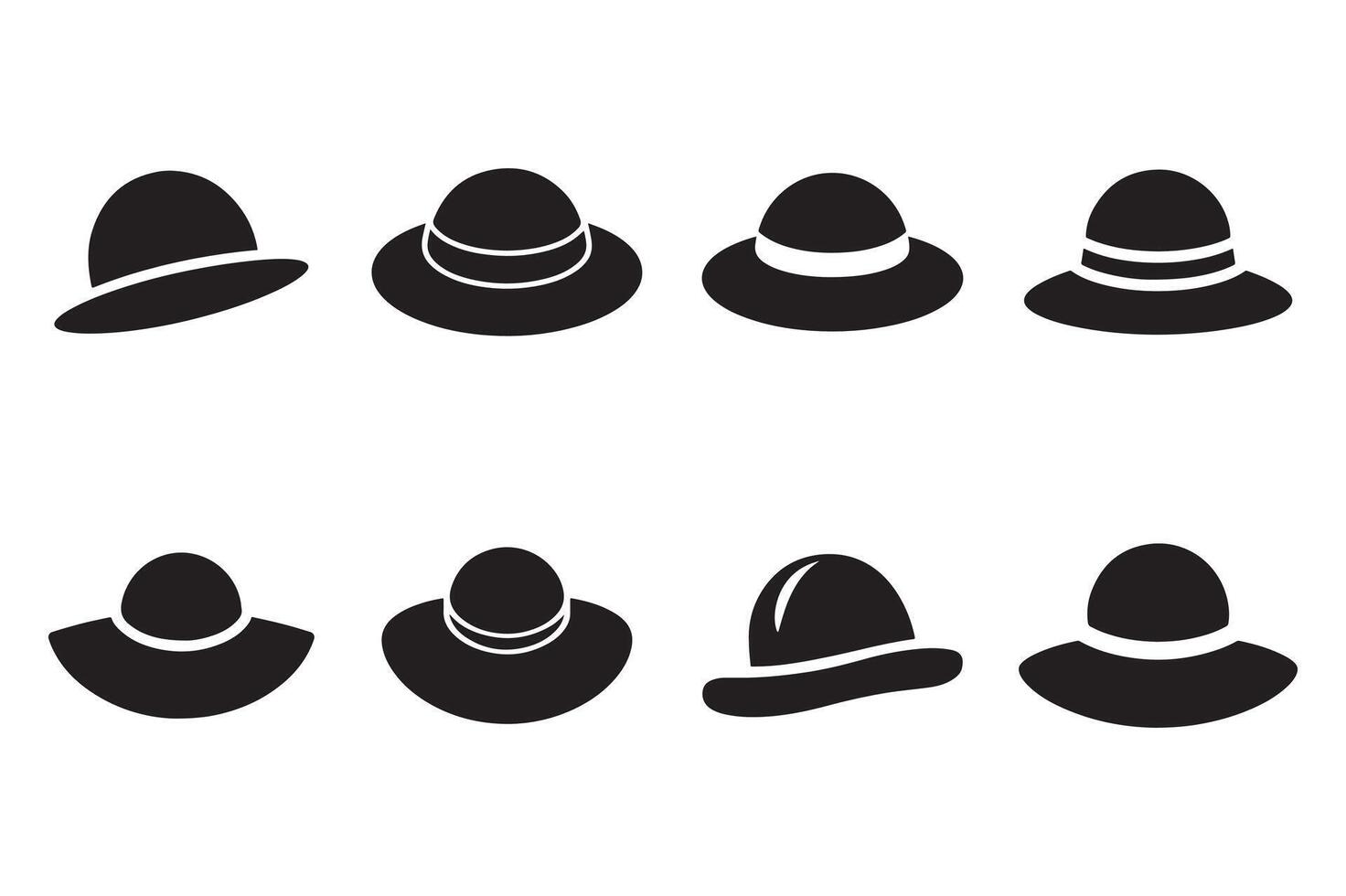 A set of hats in various styles vector