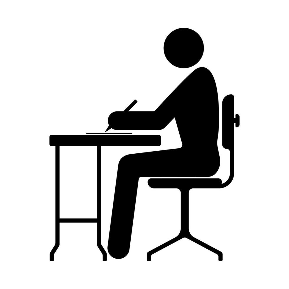 Icon of a Person writing at the desk vector