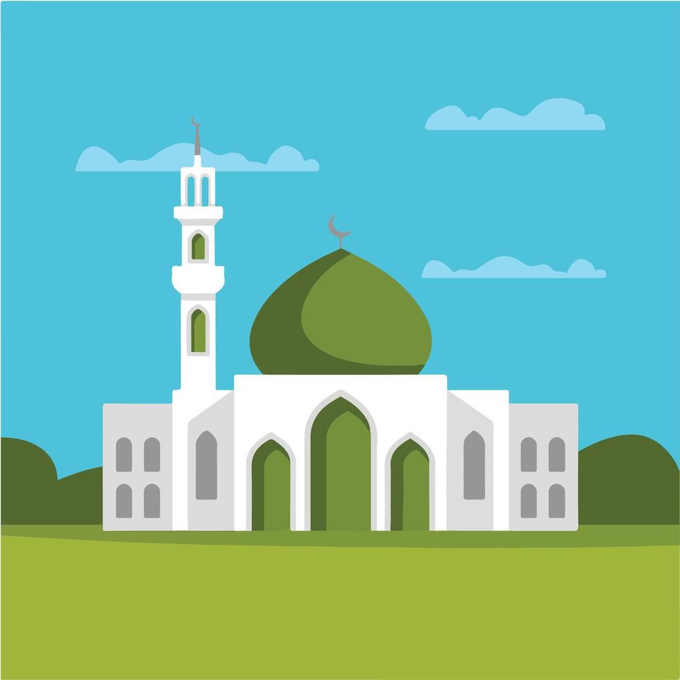Islamic mosque flat design illustration vector
