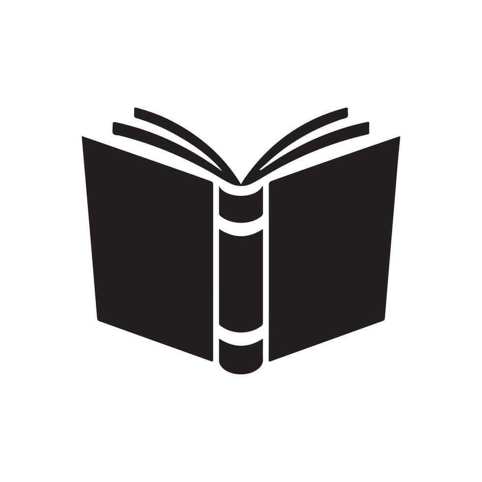 Open Book Silhouette A Symbol of Knowledge Education and Reading vector