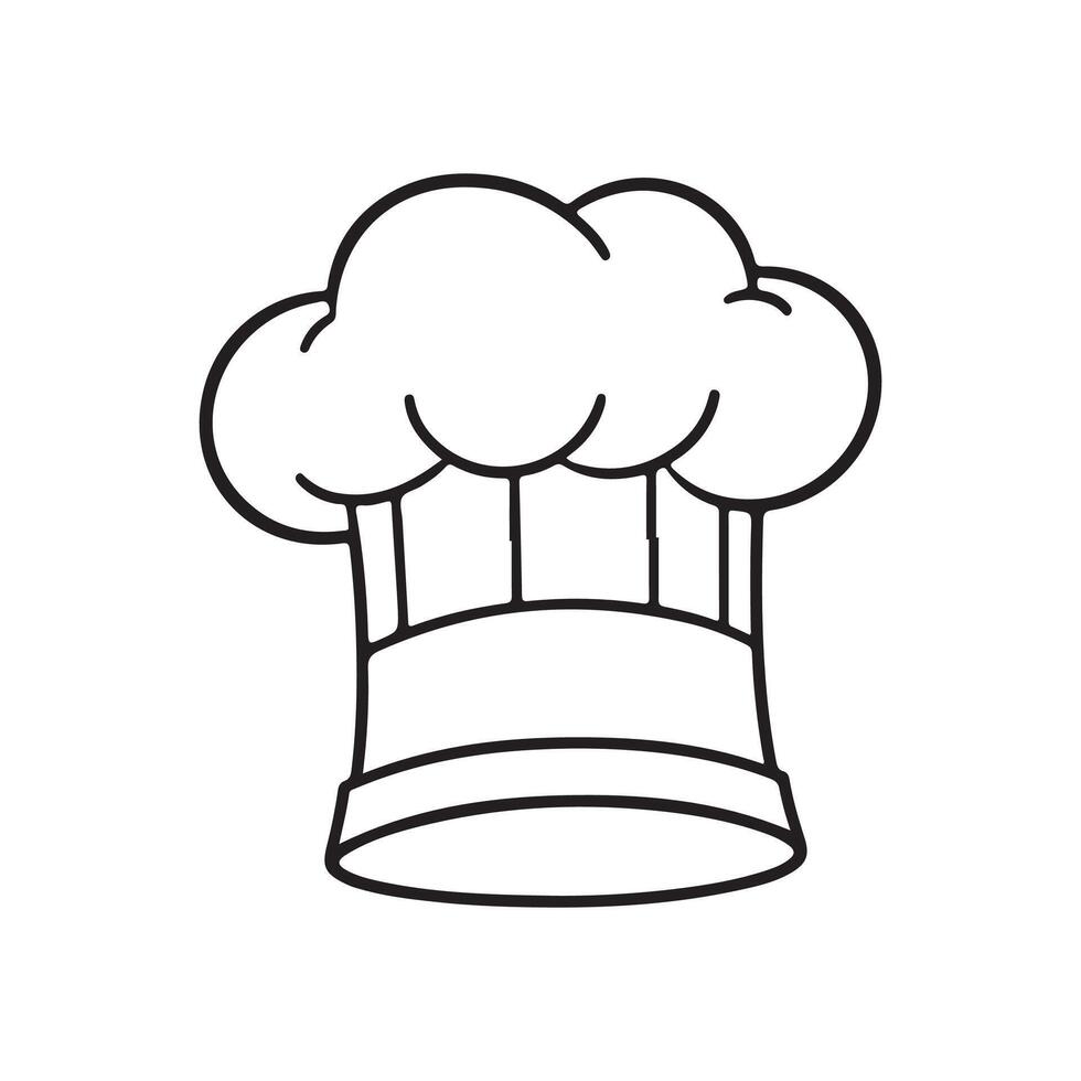 Simple Black and White Line Drawing of a Chef s Hat vector