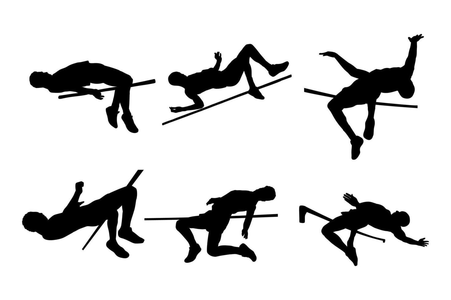 silhouette man pole vault on white background vector