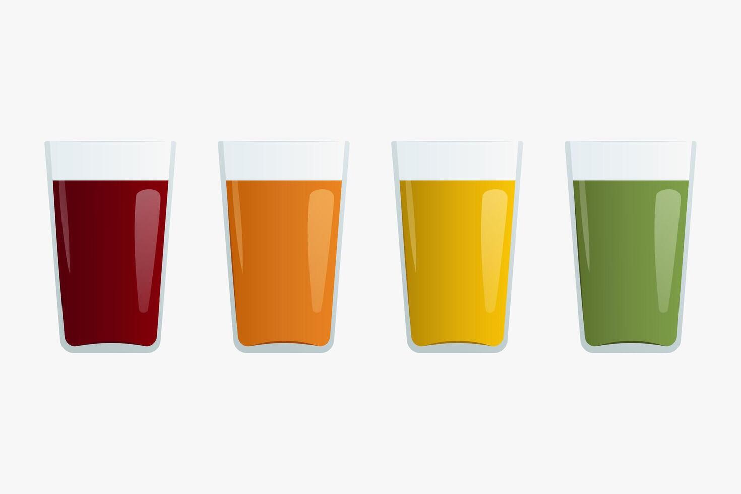 Natural fruit juice in a glass. organic eco product. colorful illustration with gradient vector