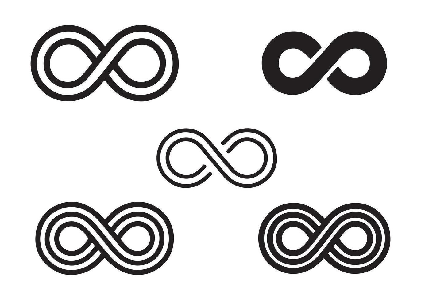 Infinity icon set symbols vector