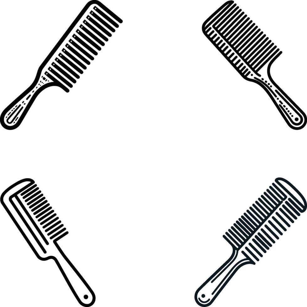 A simple outline illustration of a hair comb vector