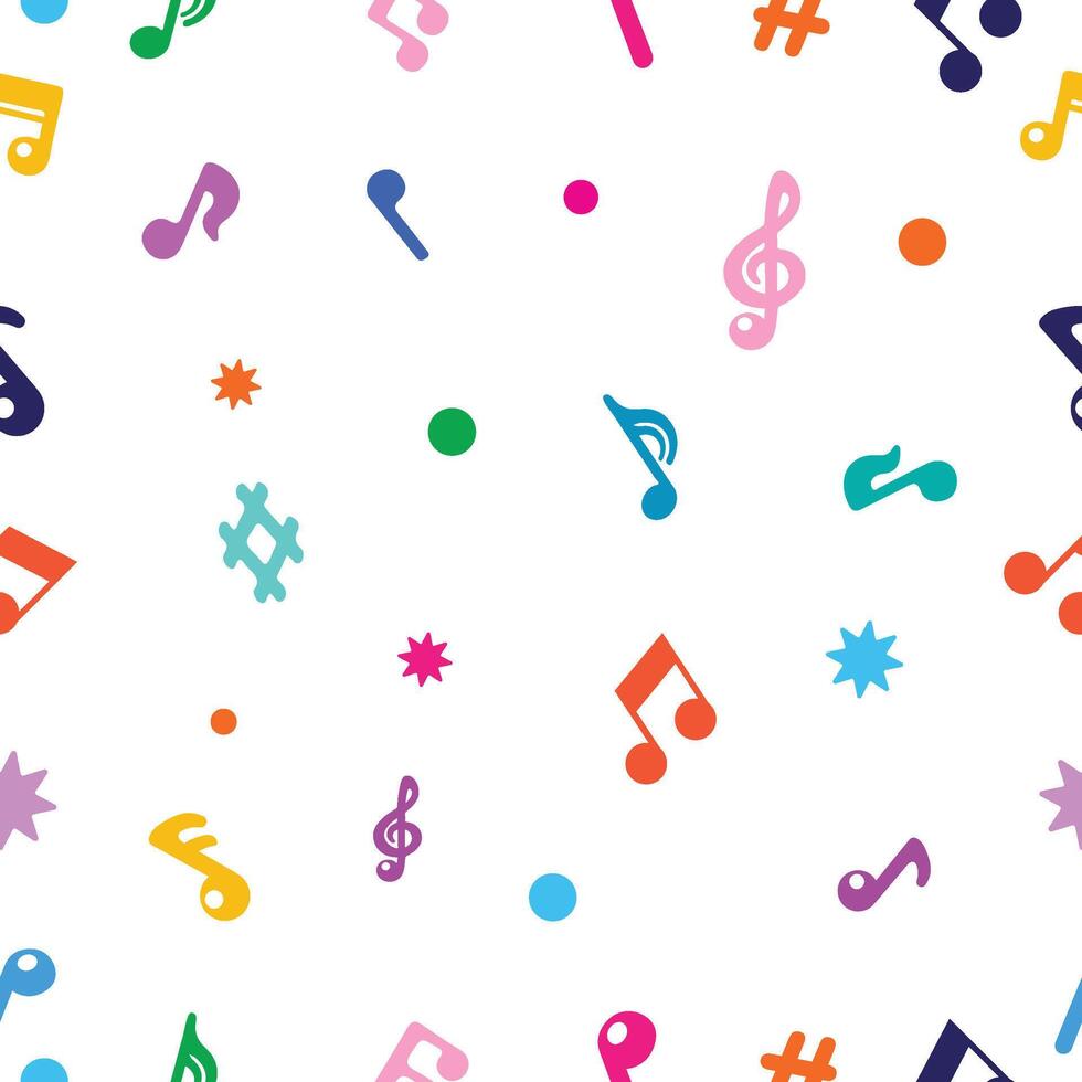 Seamless Repeating Music Notes Performance Background vector