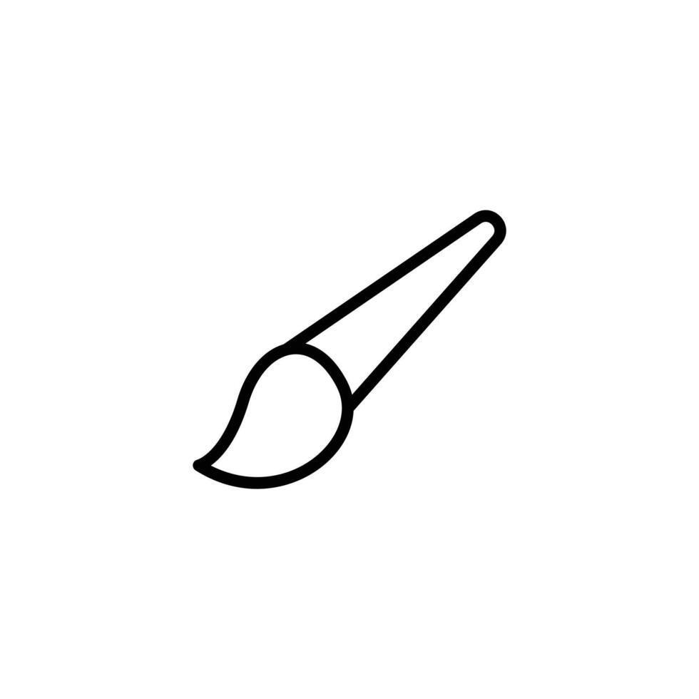 A black and white line drawing of a paintbrush vector