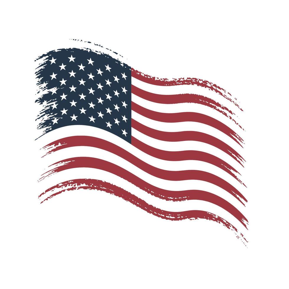 An artistic interpretation of the USA flag with a grunge effect vector
