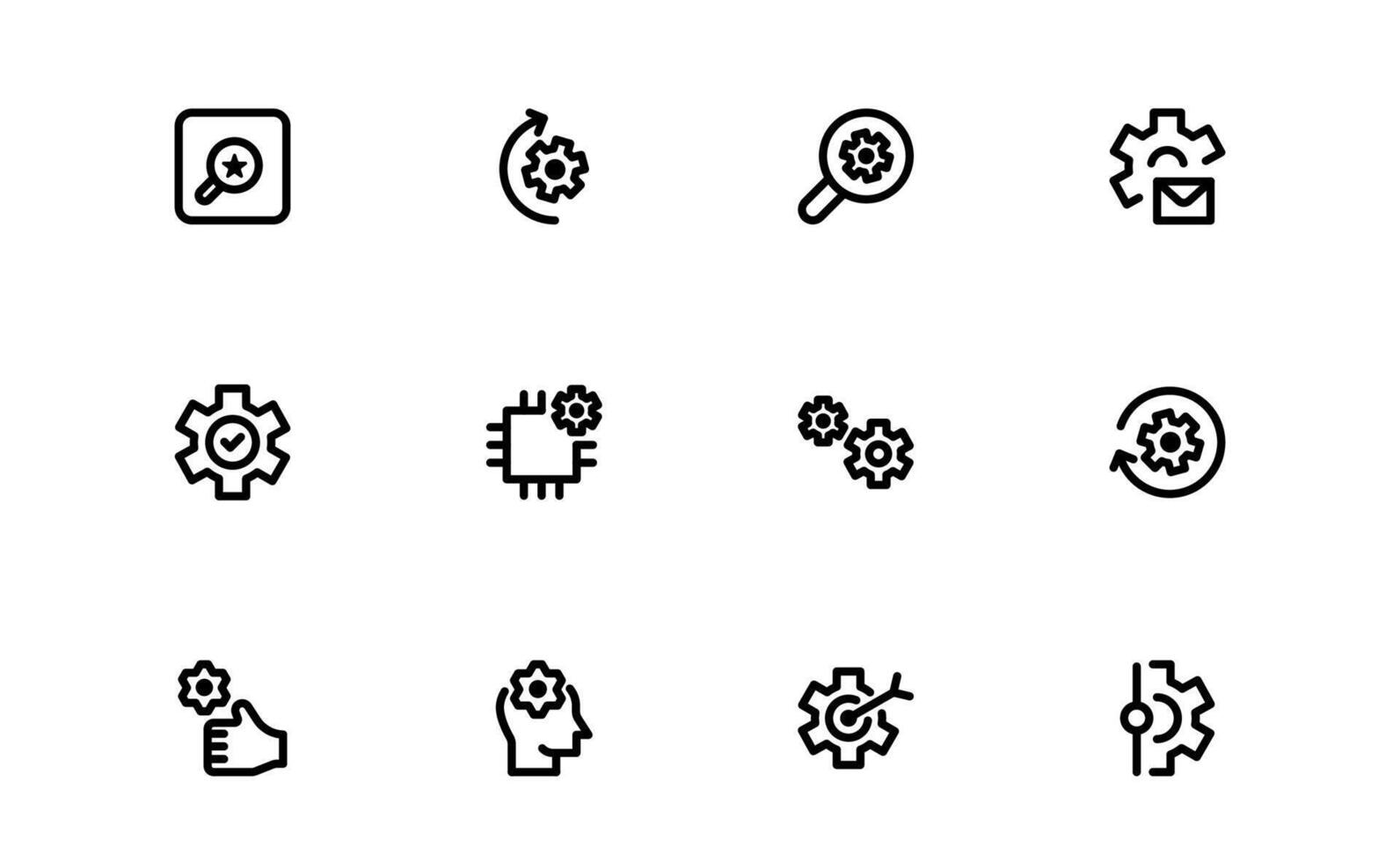Settings Icons collection. Premium Graphics for Adjustment, Optimization, and Fine-Tuning of Applications and Systems vector