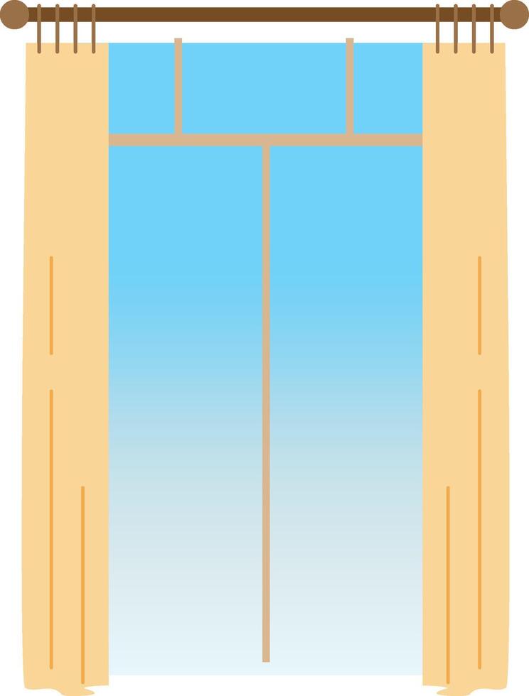 2d window for cartoon home, building vector
