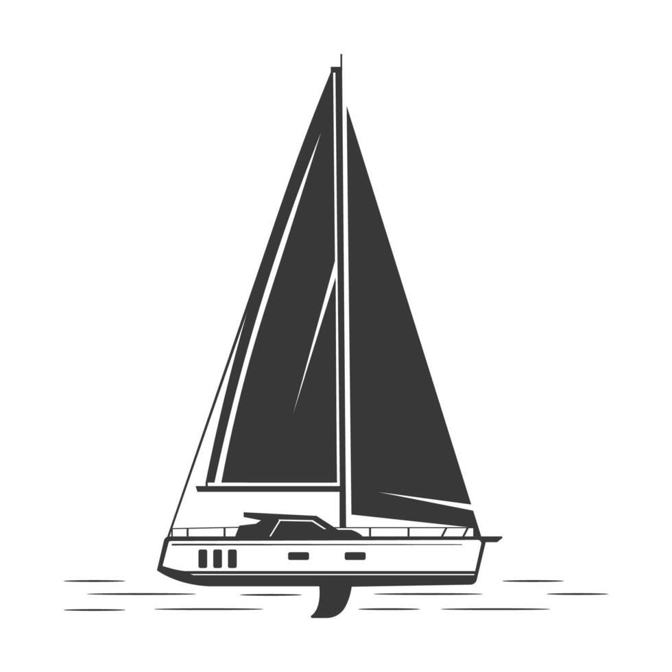 Detailed sailing boat. vector
