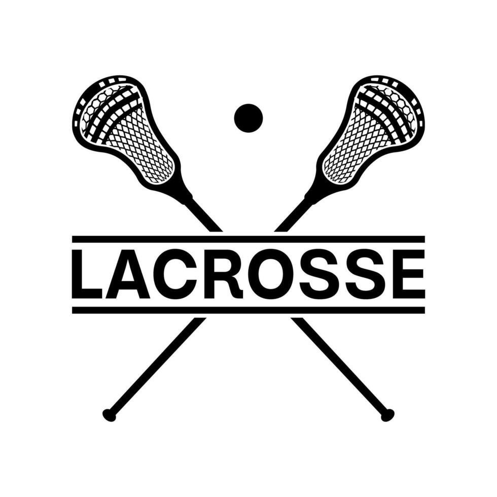 Lacrosse Monogram Logo. Icon with Sticks vector