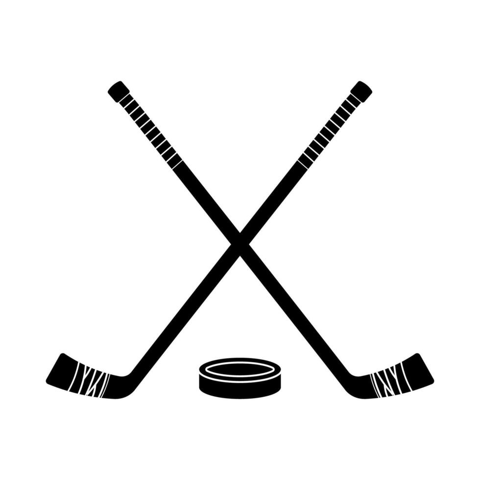 Hockey Monogram Logo. Icon with Sticks vector