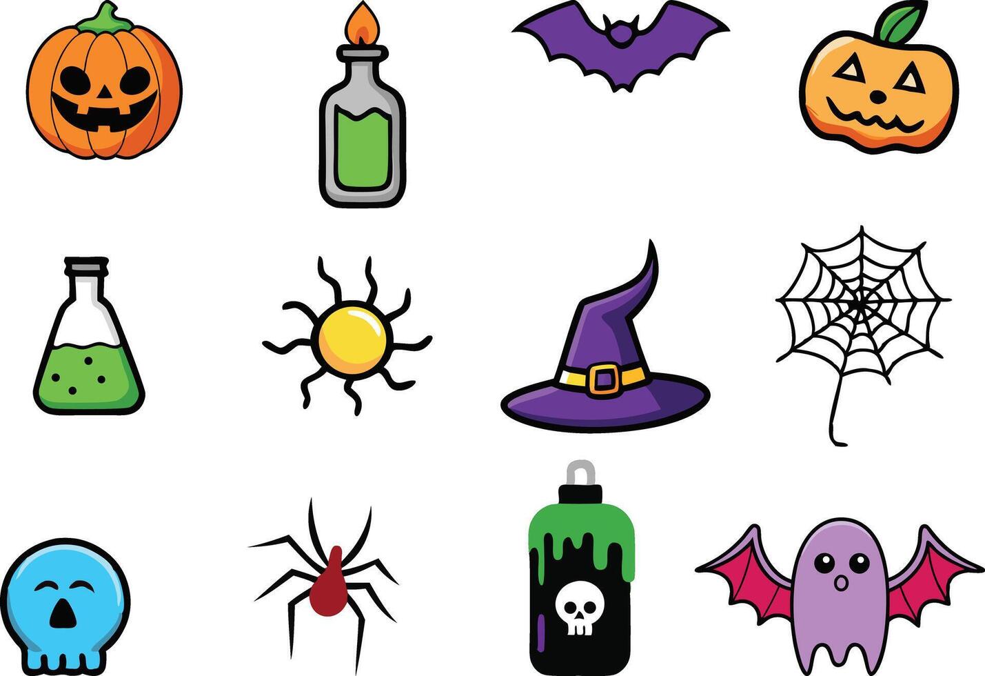 Spooky Halloween Design Bundle for Print vector