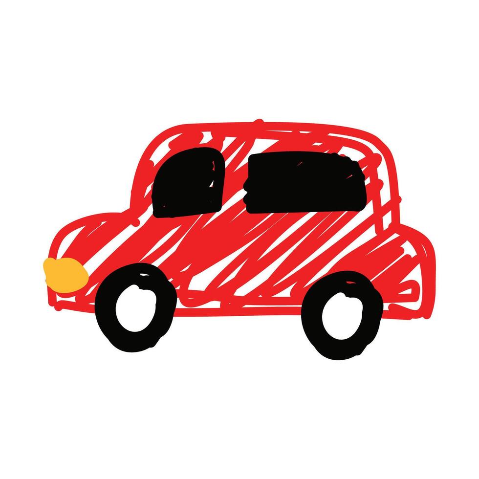 illustration of an Transportation Car Crayon Doodle vector