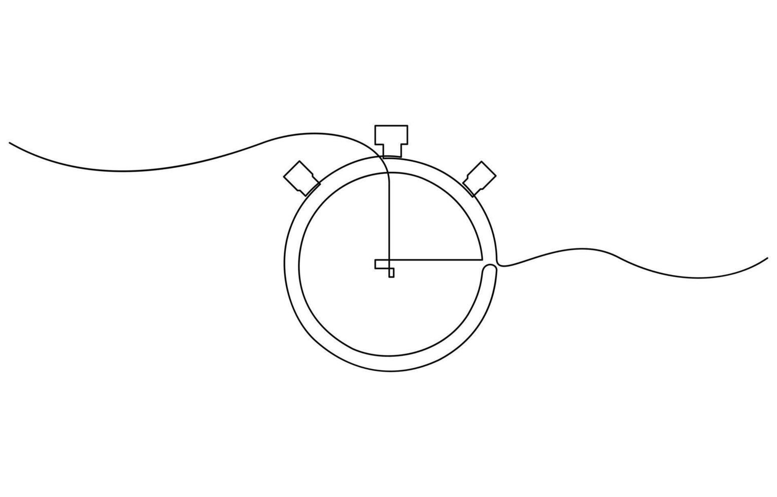 Stopwatch in one continuous single line art drawing style, Minimalism metaphor business deadline concept. Dynamic one line draw graphic design. vector