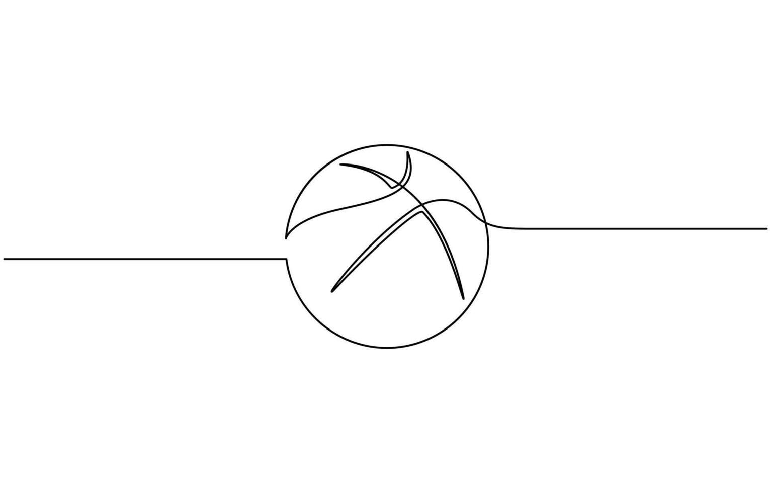 Modern illustration of a continuous one-line drawing of a basketball icon, Continuous one line drawing of a basketball. Symbolizes basketball games. Editable outline vector