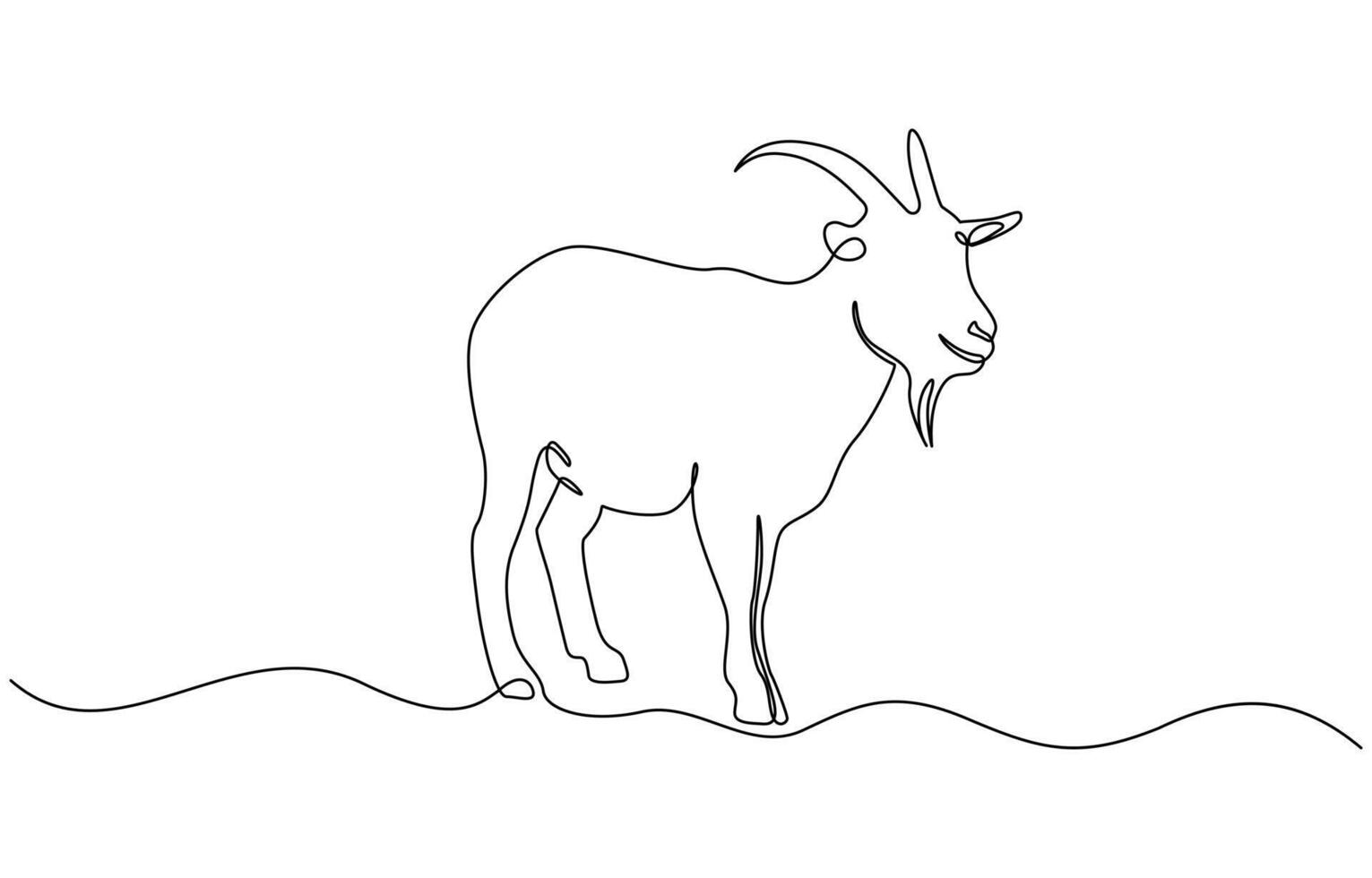 Continuous line drawing of sheep art style. Modern single line art. Farm animal continuous one line illustration. vector