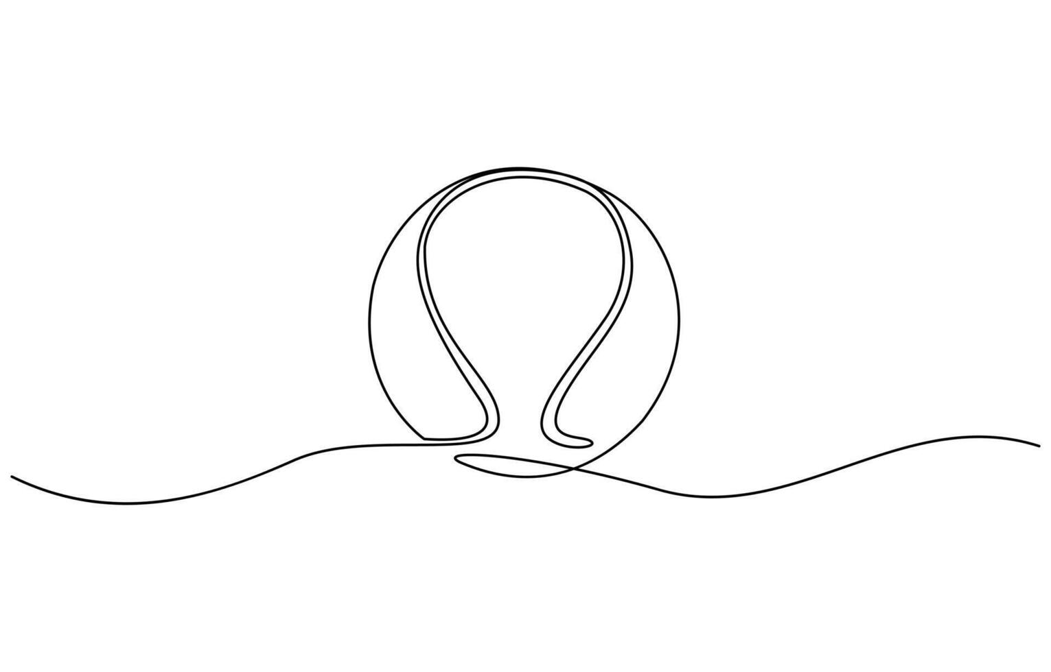 Modern illustration of a continuous one-line drawing of a basketball icon, Continuous one line drawing of a basketball. Symbolizes basketball games. Editable outline. vector