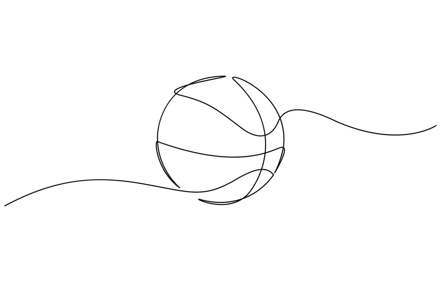 Modern illustration of a continuous one-line drawing of a basketball icon, Continuous one line drawing of a basketball. Symbolizes basketball games vector