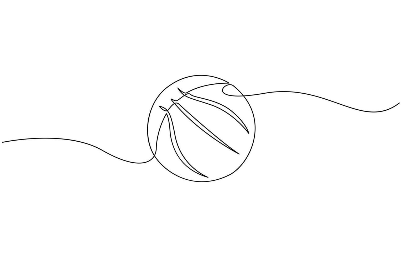 Modern illustration of a continuous one-line drawing of a basketball icon, Continuous one line drawing of a basketball. Symbolizes basketball games. Editable stroke. vector