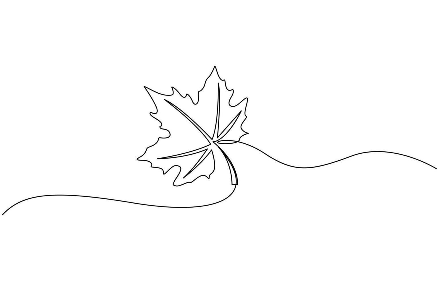 Maple Leaf, Canada Day Continuous Line Drawing with Editable Stroke, Autumn leaf continuous one, A single line drawing of an maple leaf. vector