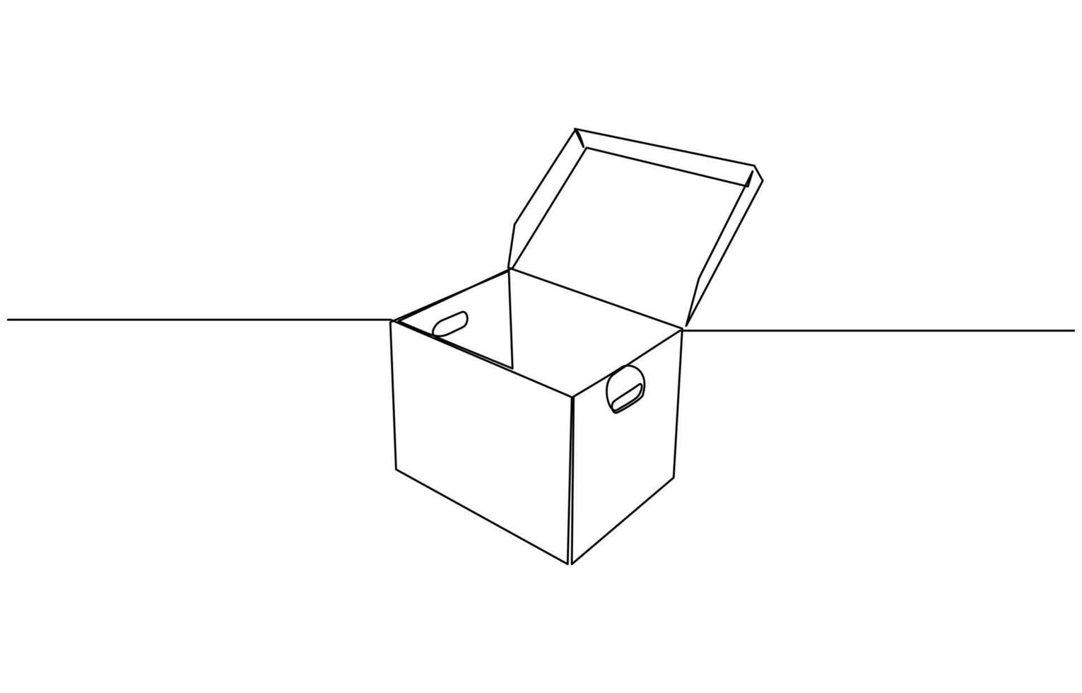 Continuous one line drawing silhouette of a cardboard box. Hand drawn gift box continuous one line icon. Present with ribbon bow single line art illustration vector