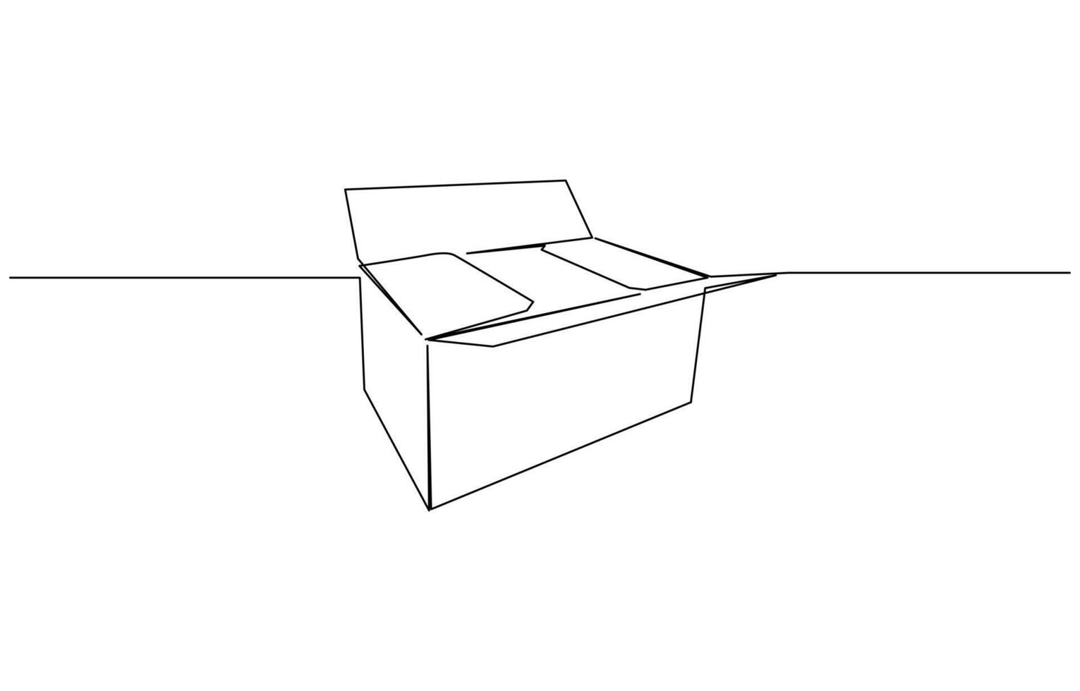 Continuous one line drawing silhouette of a cardboard box. Hand drawn gift box continuous one line icon. Present with ribbon bow single line art pro design vector