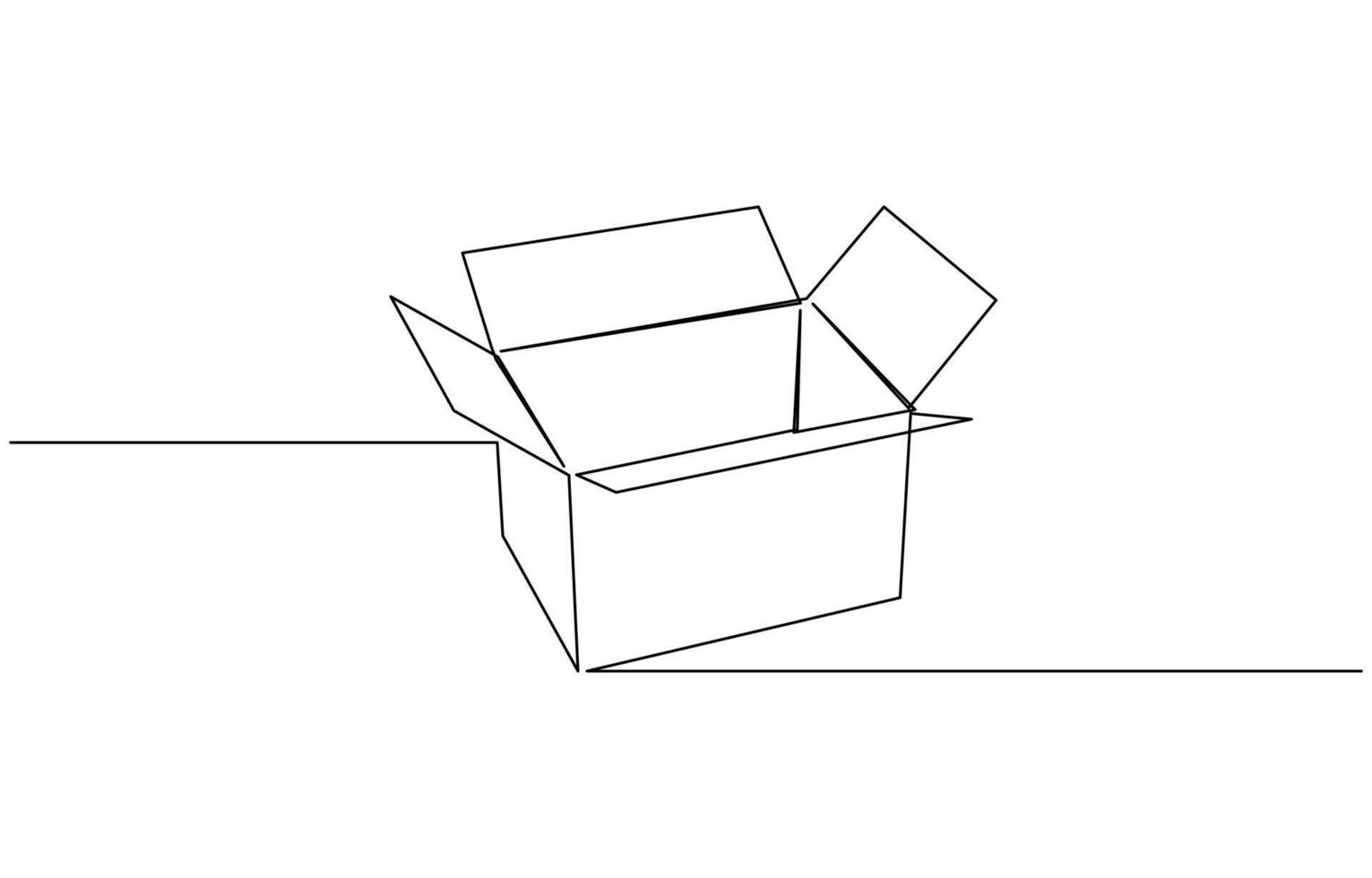 Continuous one line drawing silhouette of a cardboard box. Hand drawn gift box continuous one line icon. Present with ribbon bow single line illustration vector