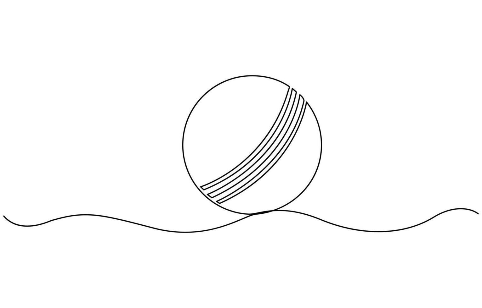 Professional cricket bat continuous single one line drawing art, Cricket Ball One Line Drawing vector